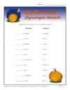 halloween reading worksheets 5th grade Halloween Synonym Match Worksheet