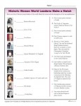 Make a Match Worksheet - Historic Women World Leaders