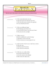 Identify the Paradox | Figurative Language Worksheets