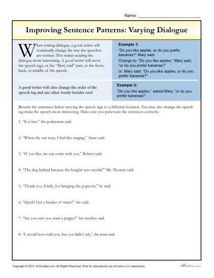 sentence-patterns-varying-dialogue-writing-worksheets