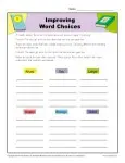 Improving Word Choices Worksheet Practice Activty