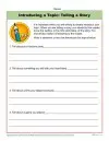 learn to write worksheets Writing Introductions Worksheet - Introducing a Topic: Telling a Story