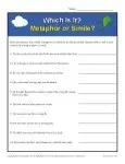 Simile and Metaphor worksheet