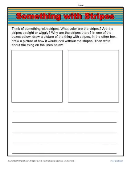 Kindergarten Writing Prompt - Something with Stripes