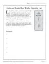 Latin and Greek Root Words Worksheet - Cept and Lect