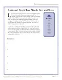 Greek and Latin Root Words Worksheets | Geo and Terra