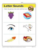 Letter Sounds: G | Preschool Letter Worksheet