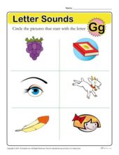 Letter Sounds: G | Preschool Letter Worksheet