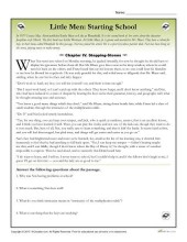 Little Men: Starting School | Reading Comprehension Worksheets