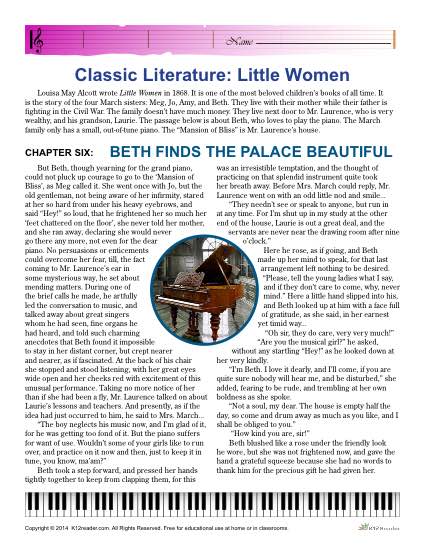 Free, Printable Reading Comprehension Activity Set - Little Women