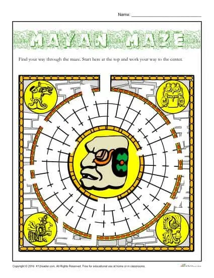 Hispanic Heritage Month - Mayan Maze Activity