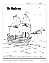 Thanksgiving Coloring Page -The Mayflower