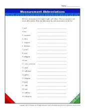 Measurement Abbreviations Practice Activity