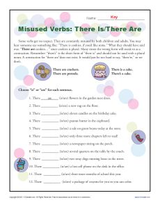 Misused Verbs Printable Activity - There Is/There Are