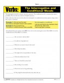 Mood Worksheets | Indicative, imperative, interrogative, conditional