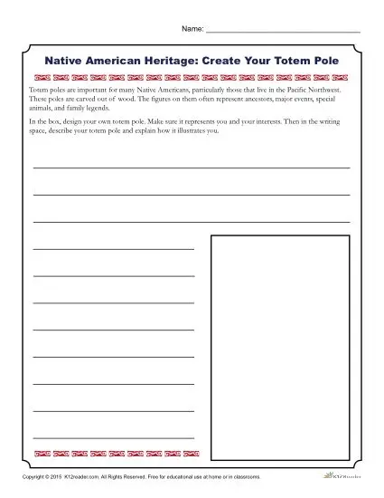 Native American Heritage Month Printable Activity - Create your Totem Pole