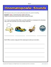 onomatopoeia worksheets figurative language activities