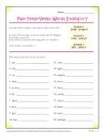 Spelling Rules - Past Tense Verbs that end in Y