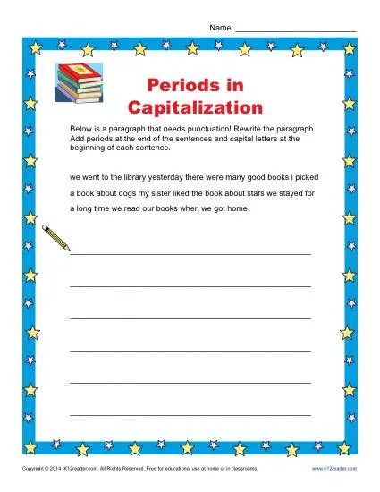 Grammar Mechanics Worksheets Capitalization Worksheets