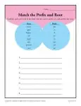 Match the Prefix and Root Worksheet Activity