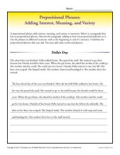 Prepositional Phrases: Adding Interest, Meaning, and Variety