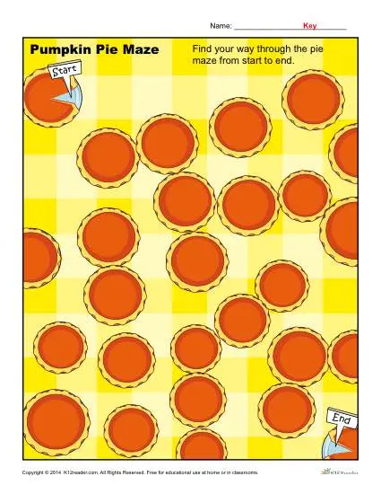 Thanksgiving Worksheets - Pumpkin Maze!