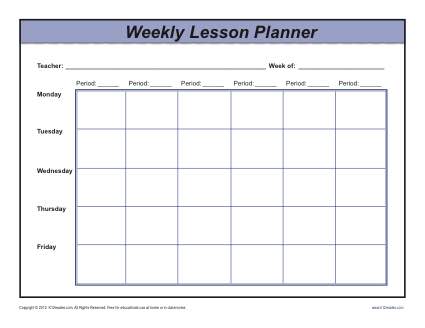 Teacher Weekly Lesson Plan Template from www.k12reader.com