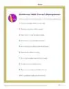 5th grade homophones worksheet Sentences With Correct Homophones