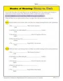 Shades of Meaning | Vocabulary Worksheets