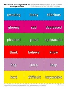 Shades of Meaning | Vocabulary Worksheets
