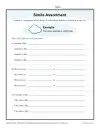 Simile Assortment Worksheet