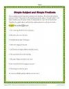 Simple Subject and Simple Predicate Worksheet Activity