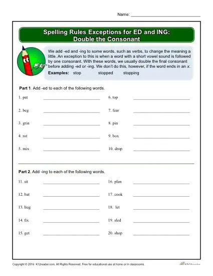 Spelling Rules Chart Pdf