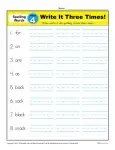 1st Grade Spelling Words Week 4 - K12Reader Spelling Curriculum