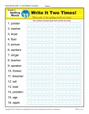 Second Grade Spelling Words List - Week 31 | K12reader