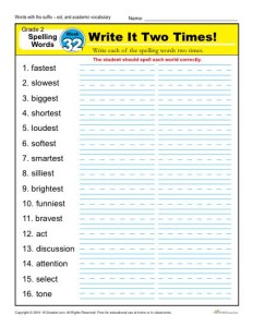 Second Grade Spelling Words List - Week 32 | K12reader