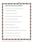 Which of the Following Sentences Use Unnecessary Words? Printable Worksheet