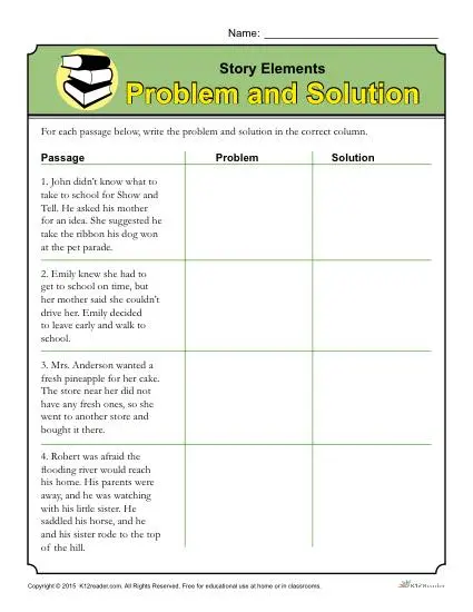 problem and solution for 3rd grade