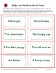 Subject and Predicate Worksheet Activity - Match Game