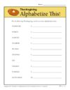 Thanksgiving Alphabetize This! Activity