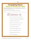 thanksgiving language arts worksheets middle school Thanksgiving Dinner: Nouns, Pronouns and Verbs Worksheet