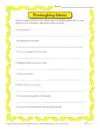 Thanksgiving Idioms Worksheet Activity