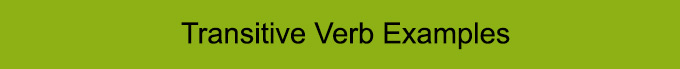 Transitive Verb Examples