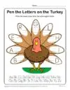 thanksgiving language arts worksheets middle school Pen the Letters on the Turkey Activity