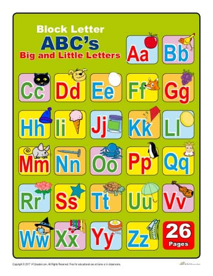 Alphabet Chart Upper And Lower Case