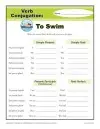 Verb Conjugation Worksheet Practice Activity - To Swim