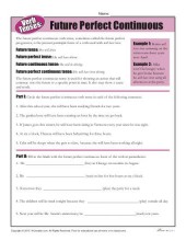 Verb Tense Worksheets | Future Perfect Continuous