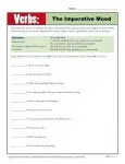 Practicing Verb Worksheet - The Imperative Mood