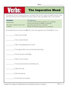 Mood Worksheets | Indicative, imperative, interrogative, conditional