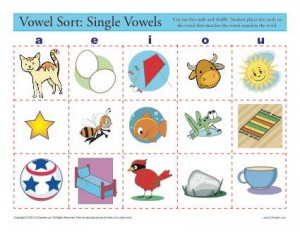 Vowel Sort: Single Vowels | Printable Vowel Worksheets